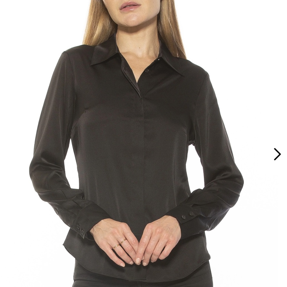 Alexia Admor- The Cassidy Shirt- Elegant Black Women's Top- size‎ 10